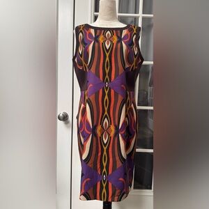 Tahari Arthur S. Levine Bold Geometric Sheath Dress Size 12